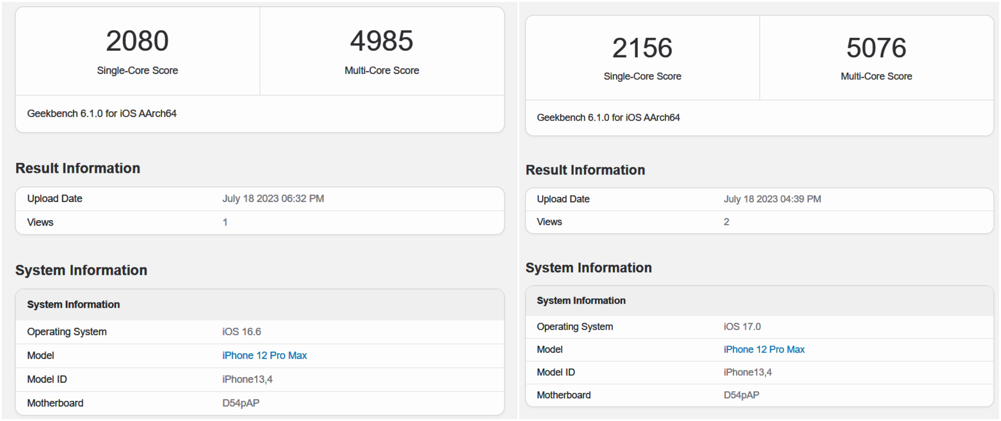 iOS 17 Public Beta vs iOS 16.6 RC - hiệu năng