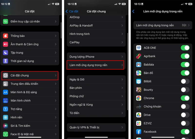 Ứng dụng chạy ngầm trên iPhone