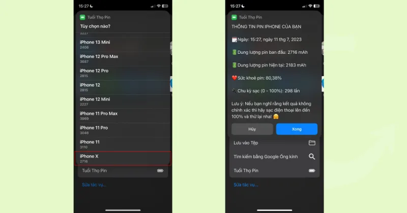 kiểm tra tình trạng trên iPhone