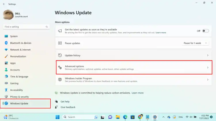 reset laptop Windows 11