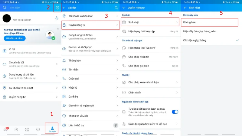 tắt thông báo sinh nhật trên Zalo