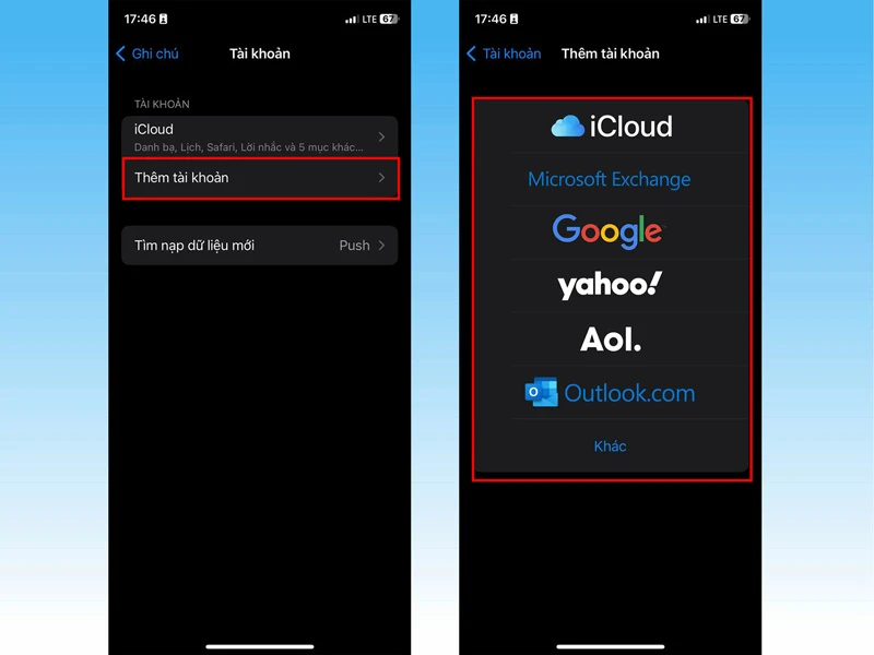  thay đổi tài khoản mặc định cho ứng dụng Ghi chú