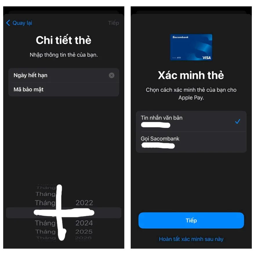Cách thêm thẻ Visa vào Ví của Apple