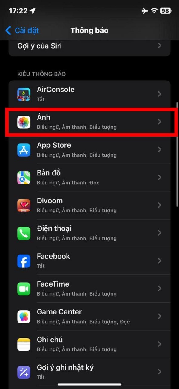 Ẩn thông báo khi bạn đang ghi màn hình.
