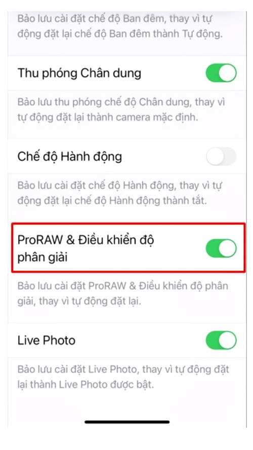 Apple ProRAW trên iPhone 15 series