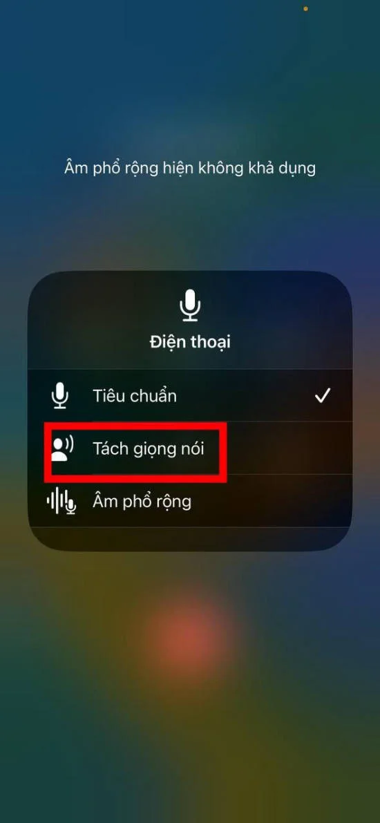 ​Tính năng Voice Isolation 