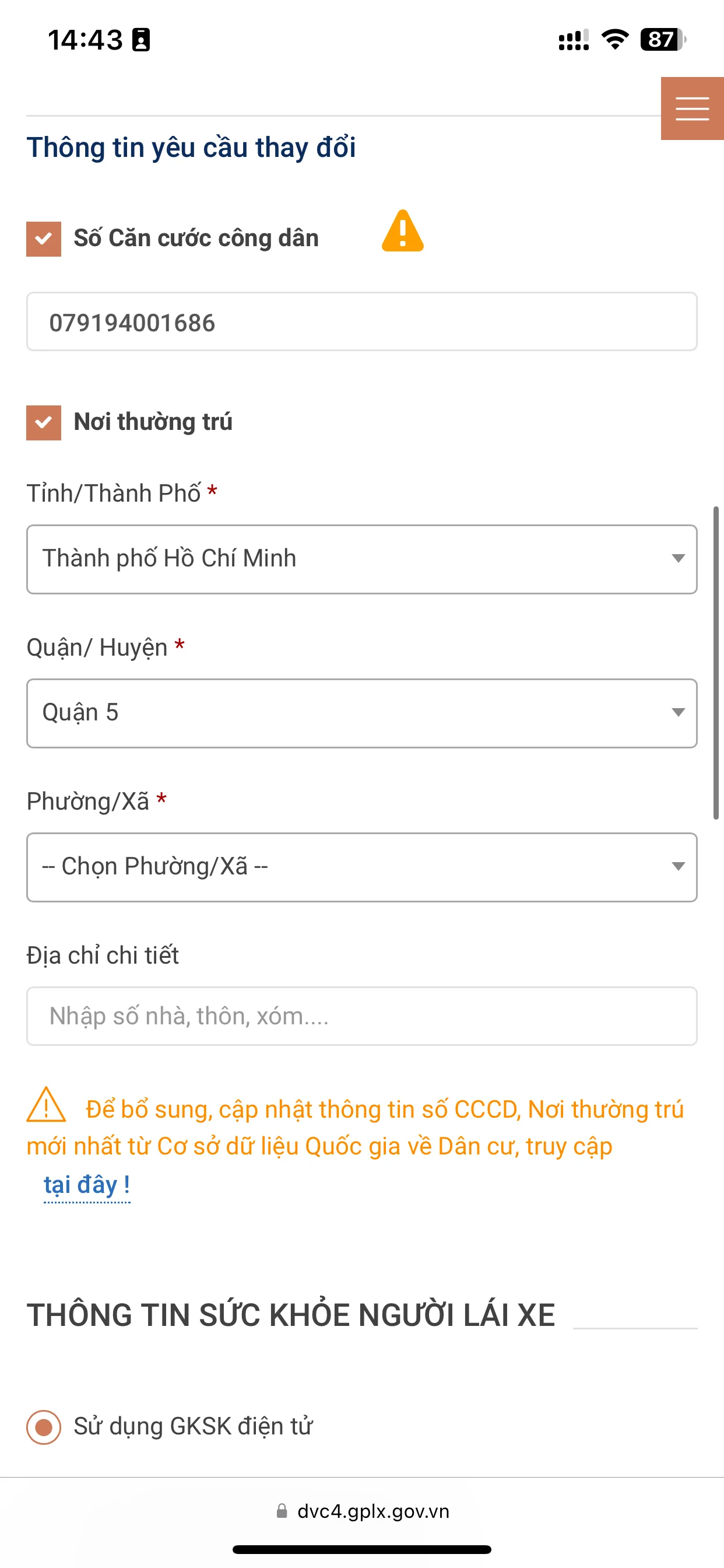 Cách cập nhật CCCD để tích hợp GPLX vào ứng dụng VNeID