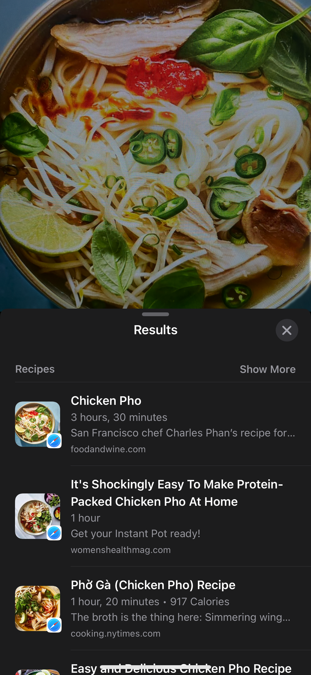 Cách sử dụng Visual Look Up để tìm công thức món ăn trong iOS 17