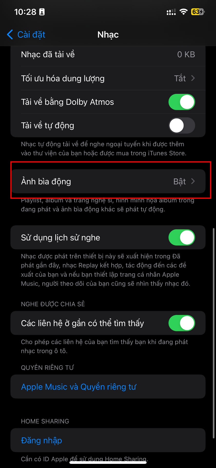 Cách tắt ảnh bìa động trên ứng dụng Apple Music