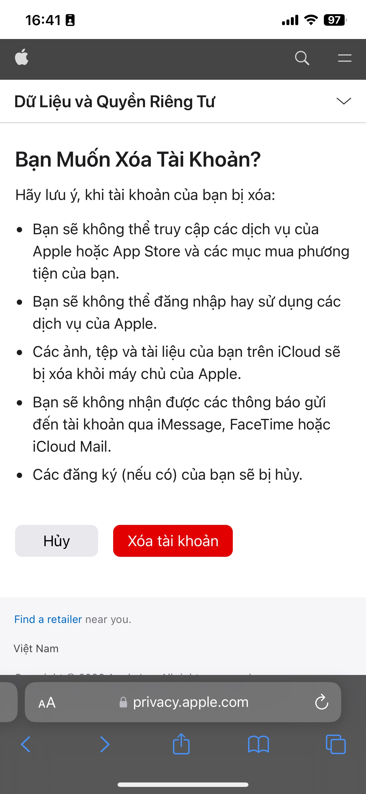 Cách xoá vĩnh viễn Apple ID chỉ trong vài bước đơn giản