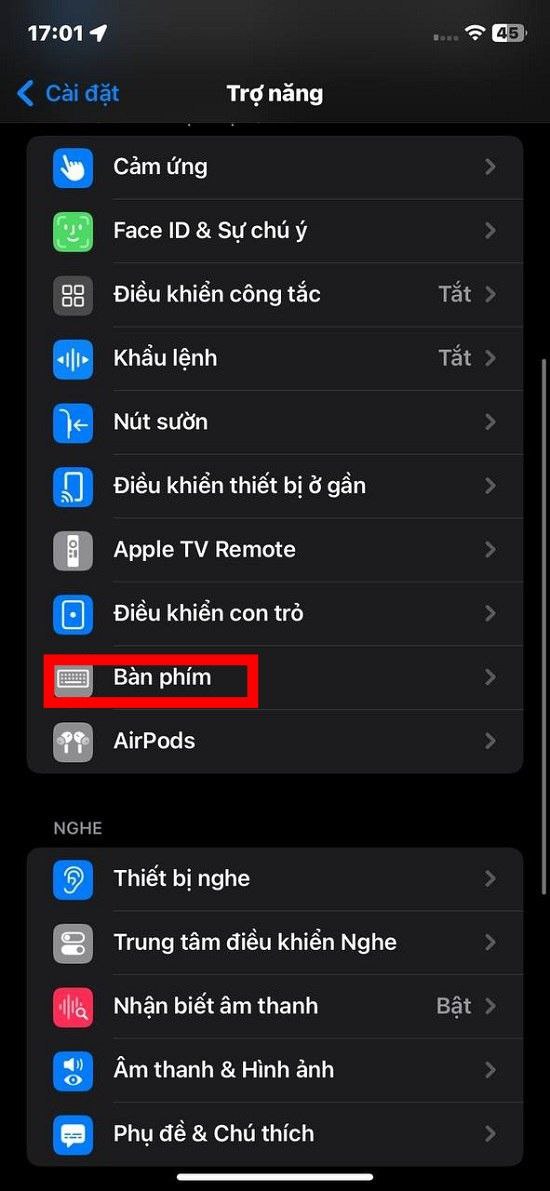 Cài đặt bàn phím ảo và bên ngoài trên iPhone