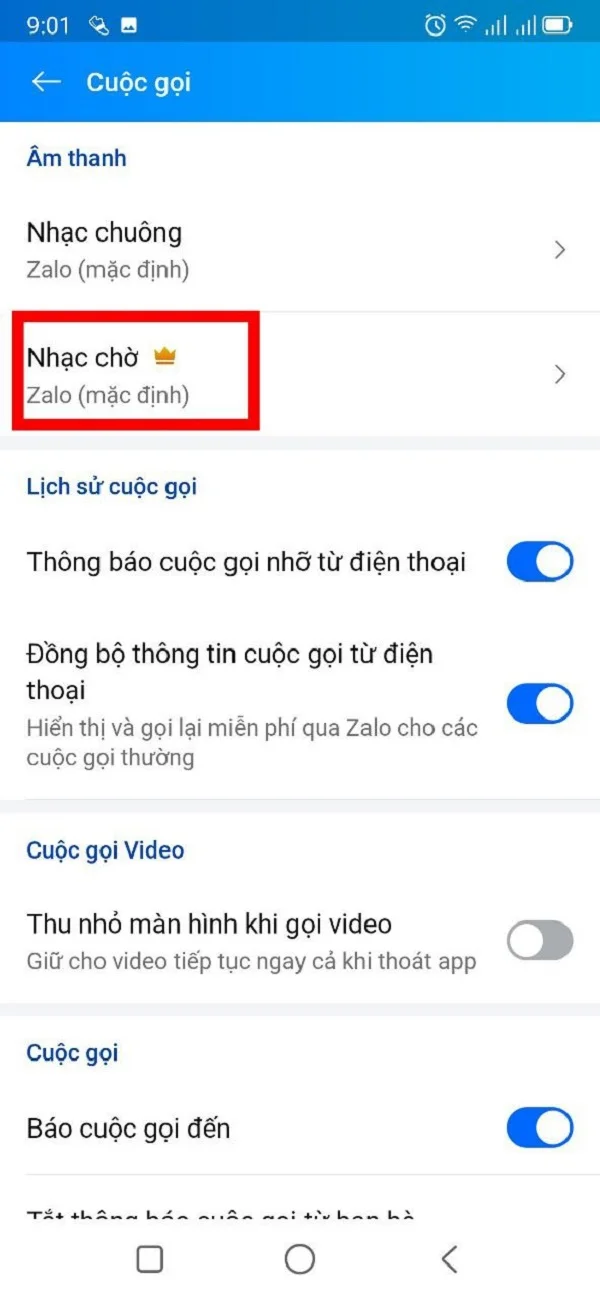 Hướng dẫn cài nhạc nhờ khi người khác gọi đến trên Zalo