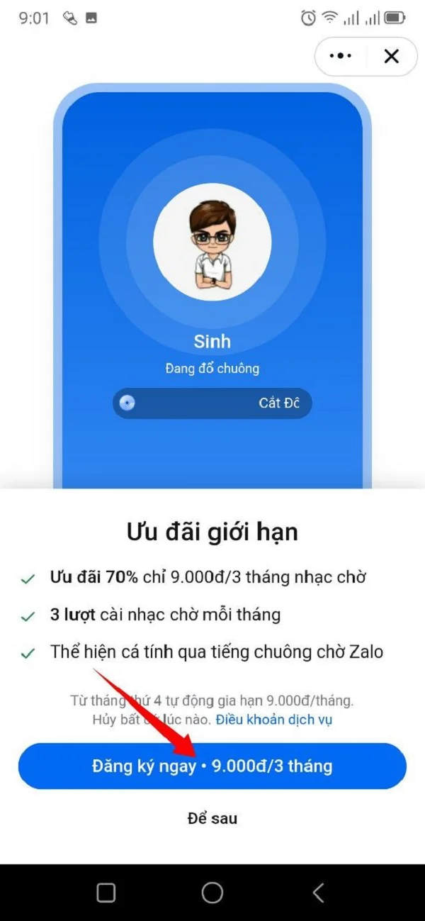 Hướng dẫn cài nhạc nhờ khi người khác gọi đến trên Zalo