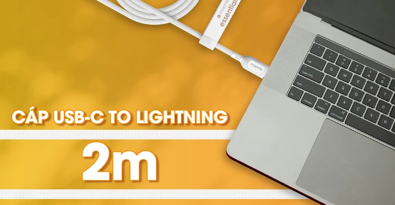 Cáp Type-C to Lightning Mophie Essentials MFi 2M