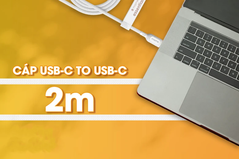 Cáp Type-C to Type-C Mophie Essentials 60W 2m