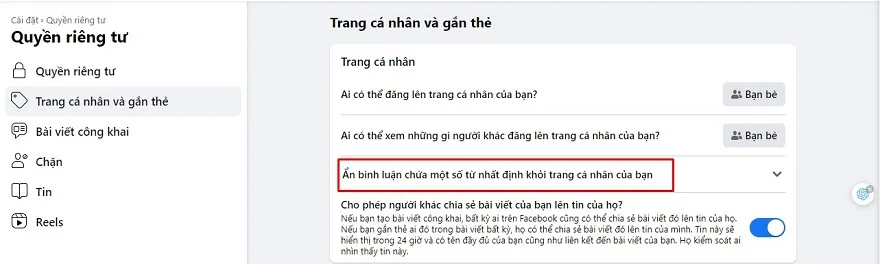 Chặn các bình luận trên Facebook