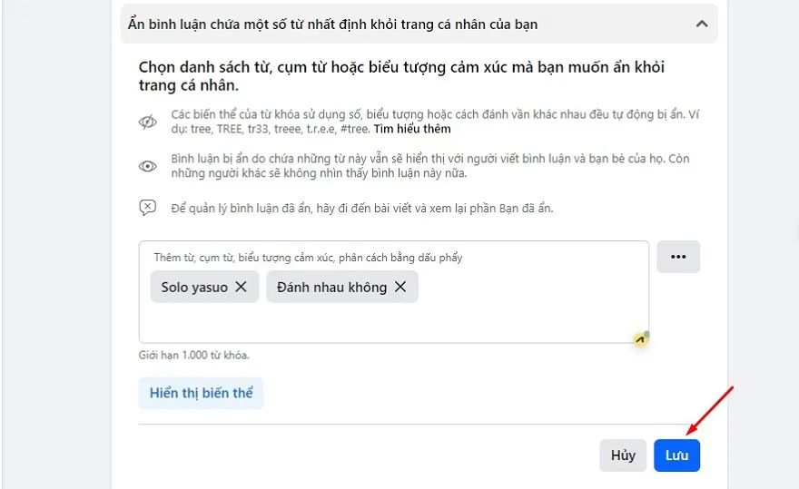 Chặn các bình luận trên Facebook