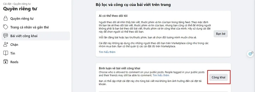 Chặn các bình luận trên Facebook