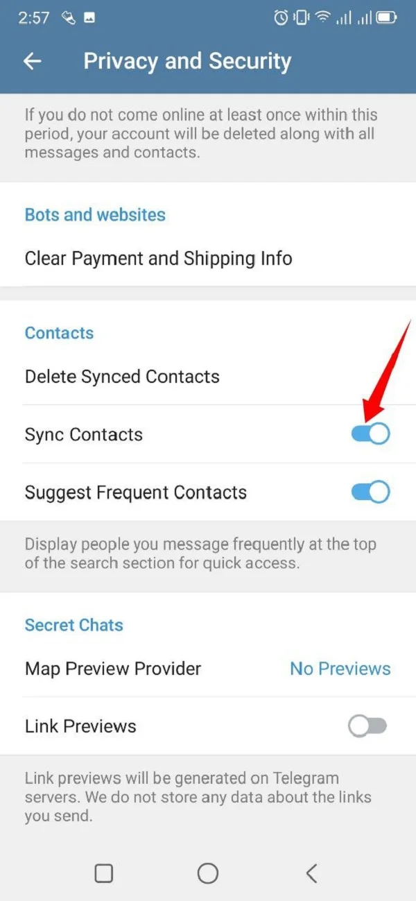 Chặn story trên Telegram