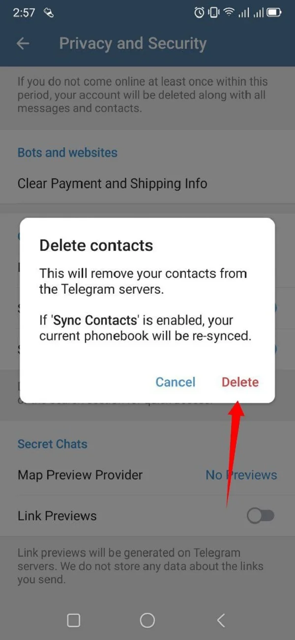 Chặn story trên Telegram