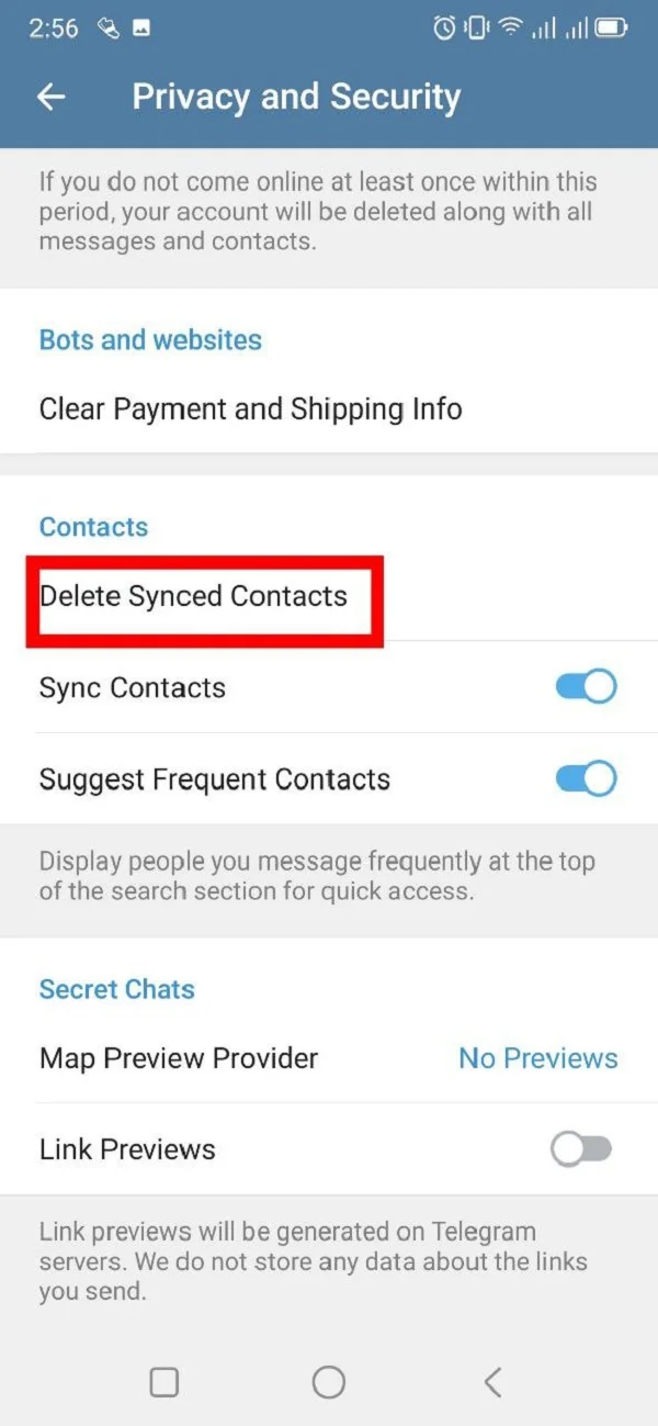 Chặn story trên Telegram