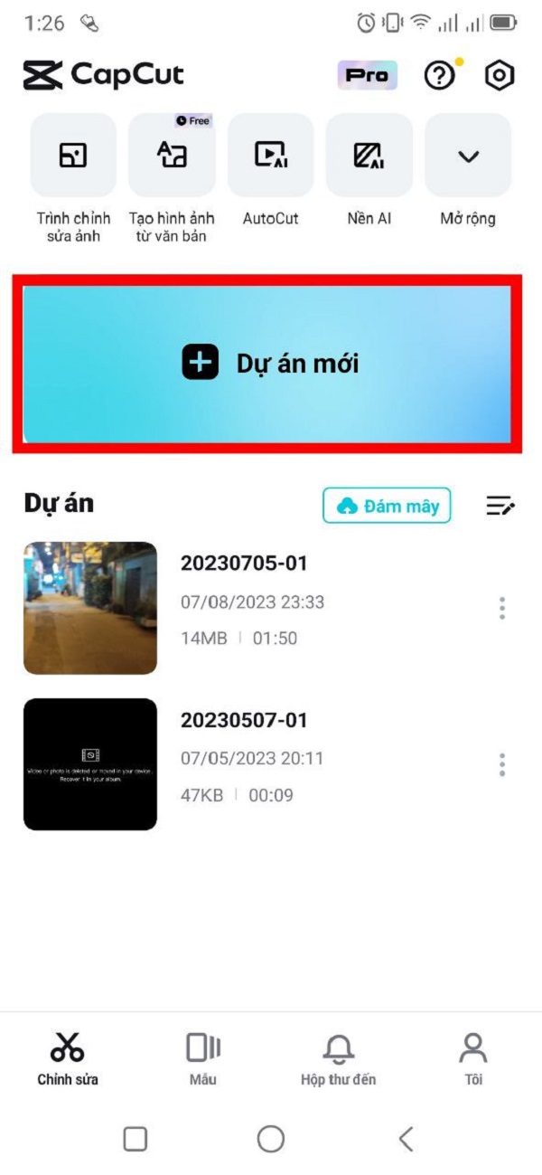 Chỉnh sửa video trên Capcut