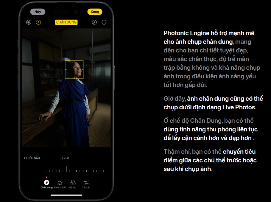 Chế độ chụp chân dung iPhone 15 Pro Max