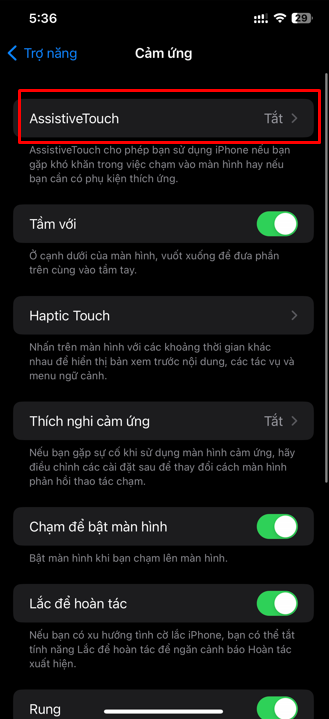Chụp màn hình iPhone 15