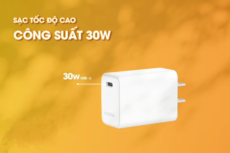 Cốc sạc nhanh Mophie Essentials 30W Type-C PD 1C