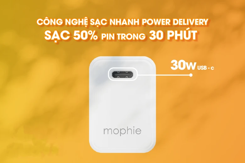 Cốc sạc nhanh Mophie Essentials 30W Type-C PD 1C