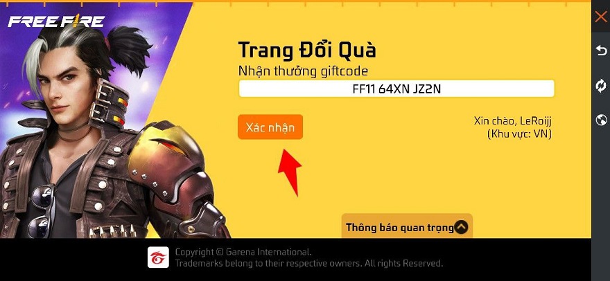 Code game Free Fire mới nhất