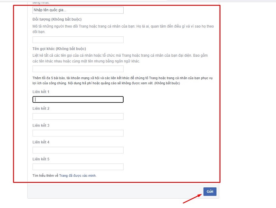 Đăng ký tích xanh cho Facebook.