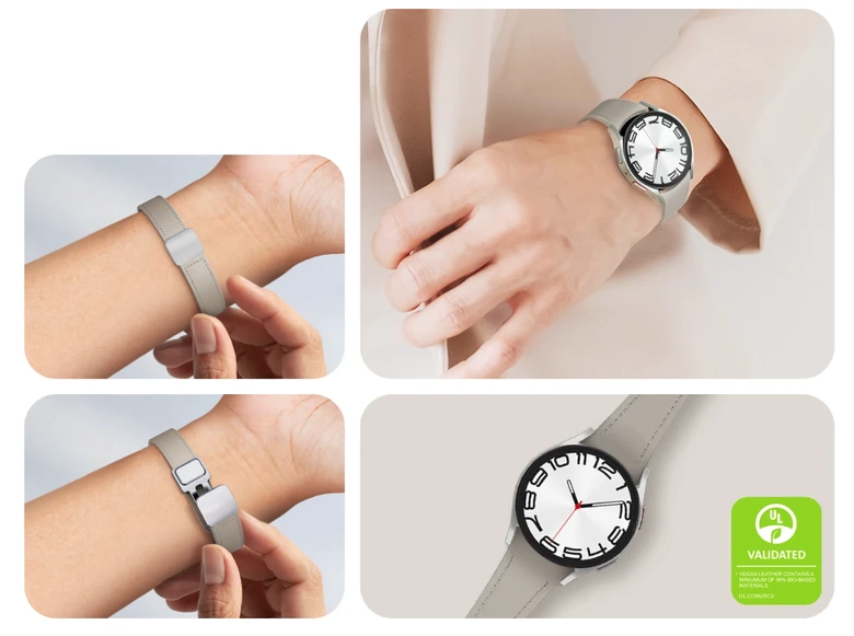 Dây da khóa D từ tính Hybrid Samsung Galaxy Watch, Bản nhỏ, Size S/M