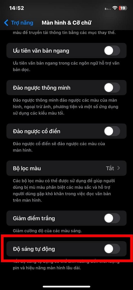 Điều chỉnh độ sáng màn hình