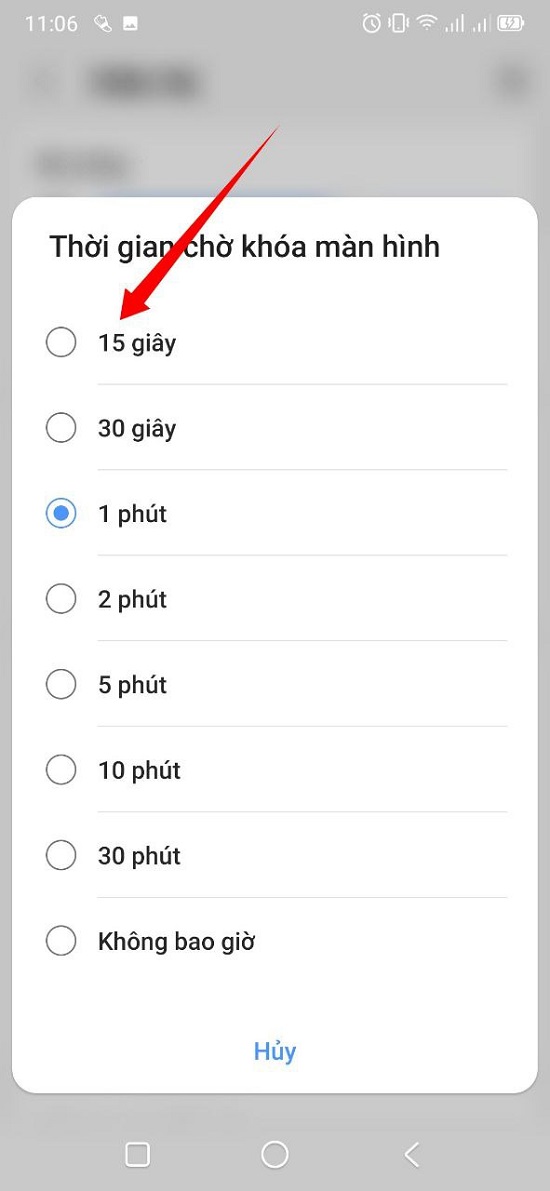 Điều chỉnh thời gian tắt màn hình
