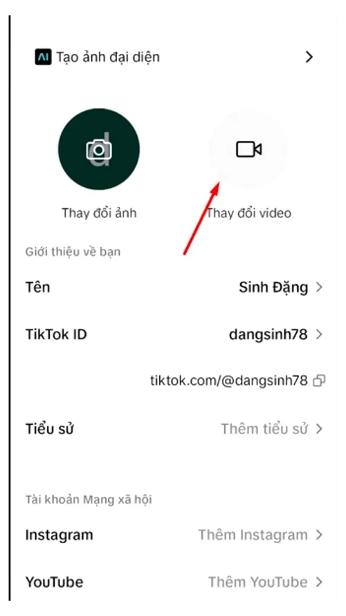 Hướng dẫn đổi Avatar trên TikTok 