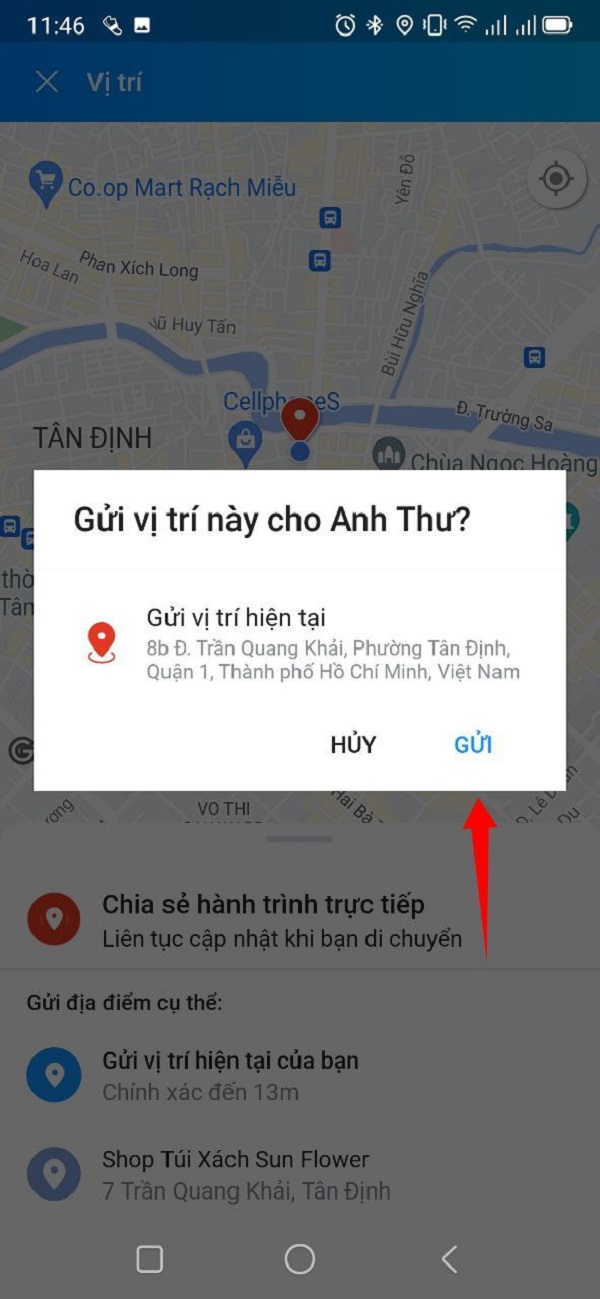Gửi định vị trên Zalo