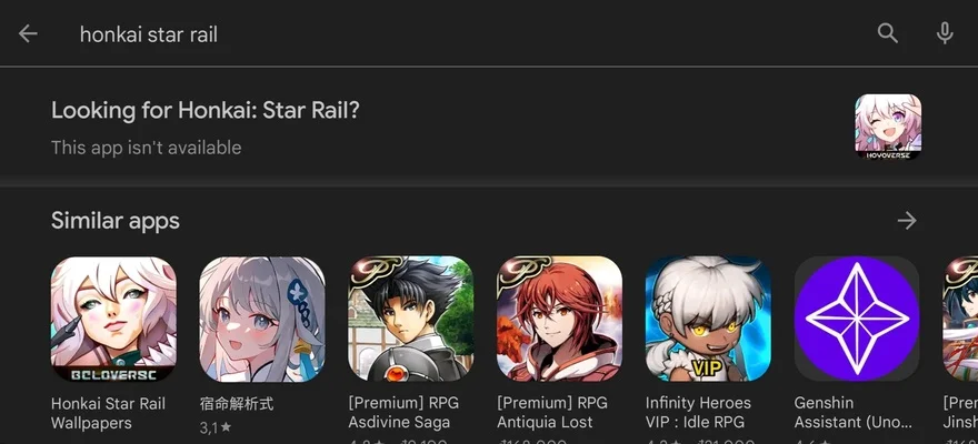 Honkai Star Rail bị xóa khỏi Google Play