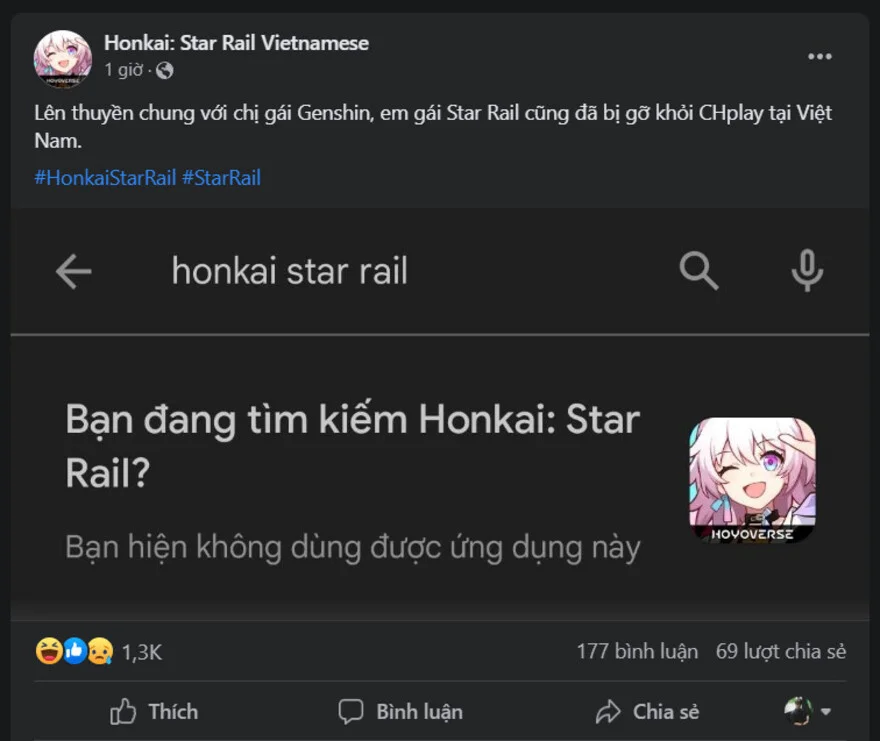 Honkai Star Rail bị xóa khỏi Google Play
