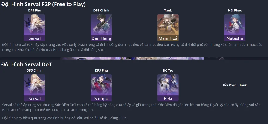 Hướng dẫn build Serval Honkai Star Rail 