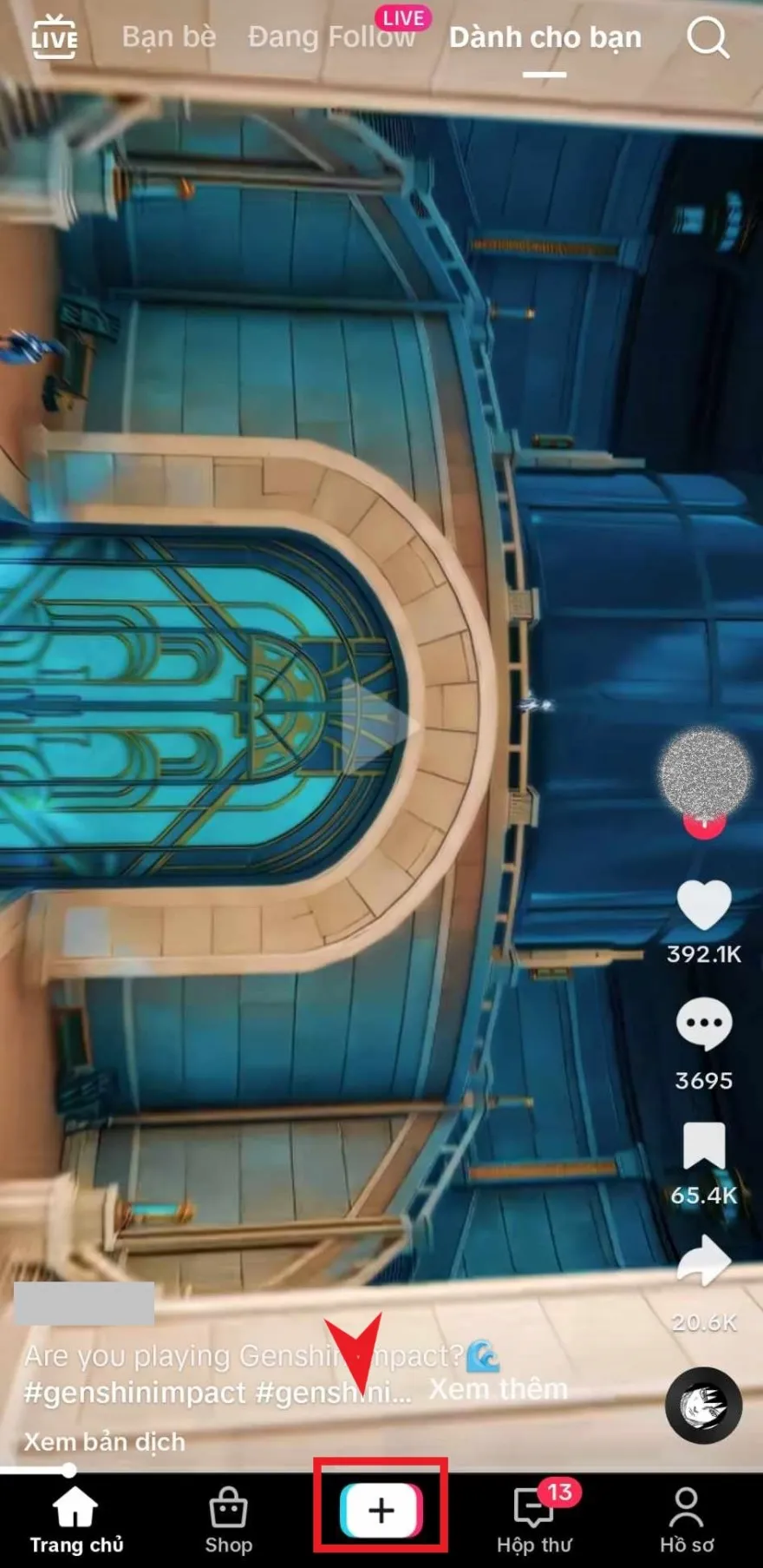 nhận khung genshin impact trên tiktok