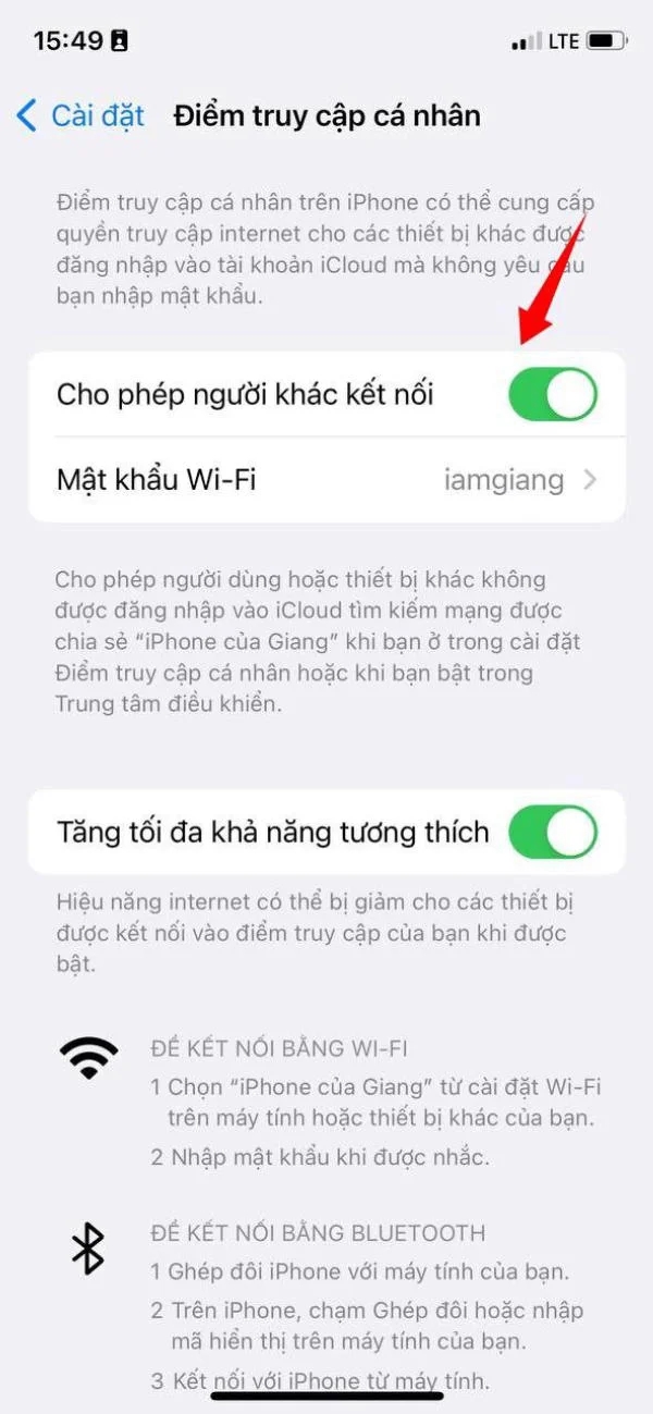 Hướng dẫn khắc phục lỗi không chia sẻ điểm phát sóng WiFi trên iPhone