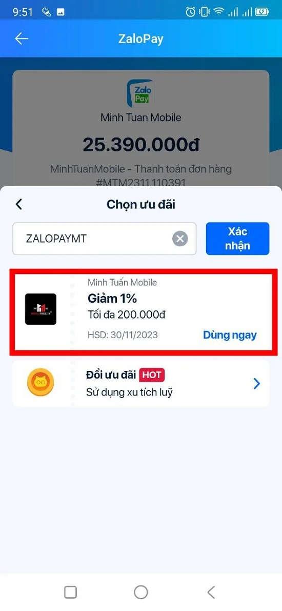 Giảm 200k khi thanh toán bằng Zalopay