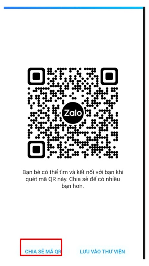 Chia sẻ mã QR Zalo