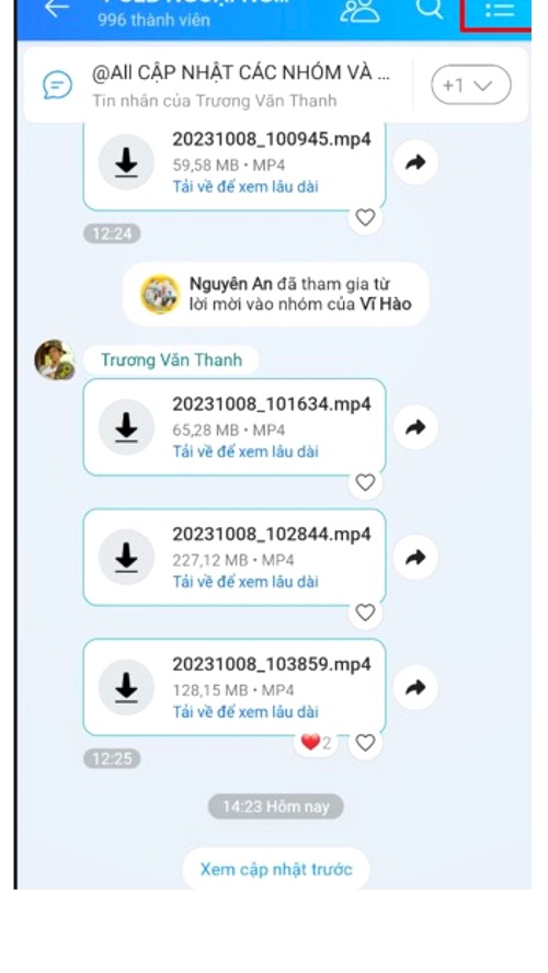 Chia sẻ mã QR Zalo