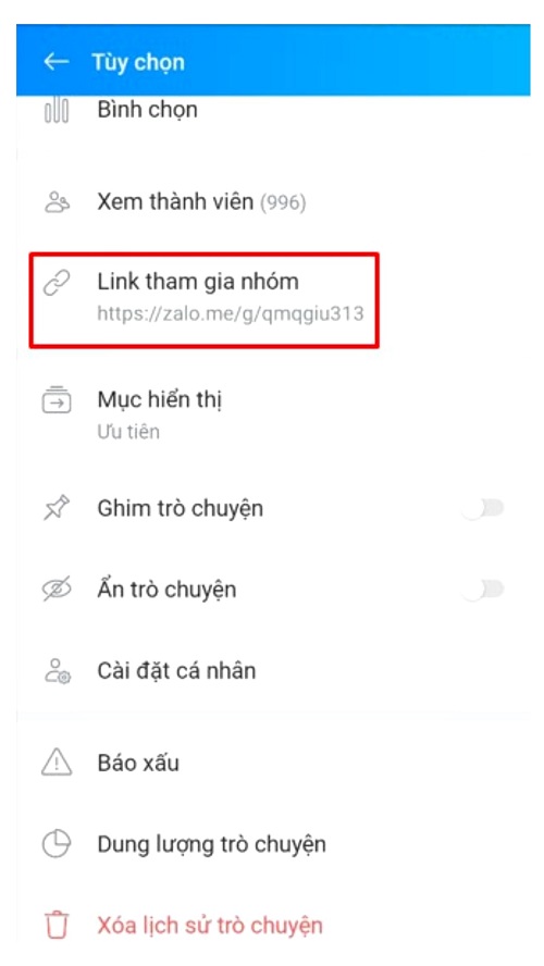 Chia sẻ mã QR Zalo