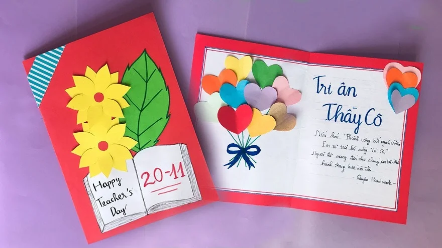 Thiệp 20/11 tự làm cực đẹp