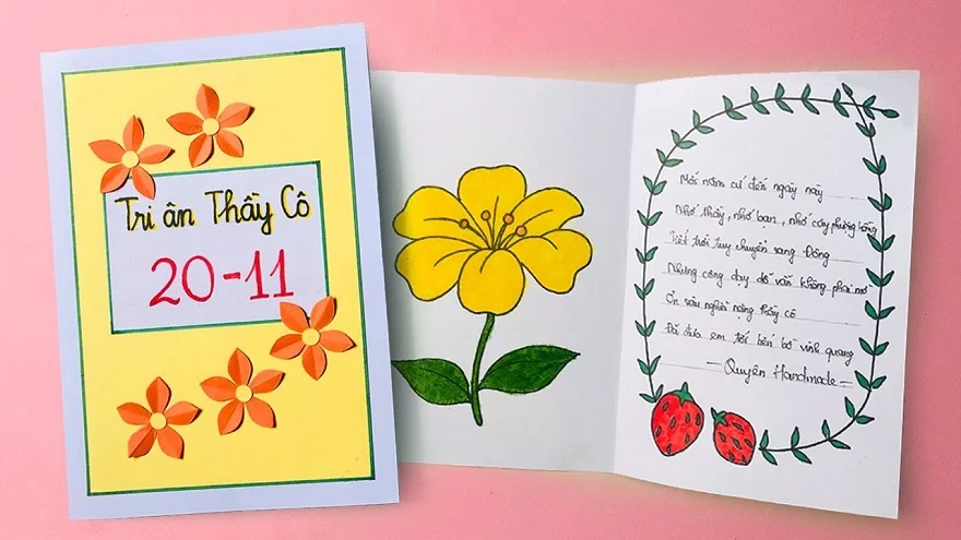 Thiệp 20/11 tự làm cực đẹp