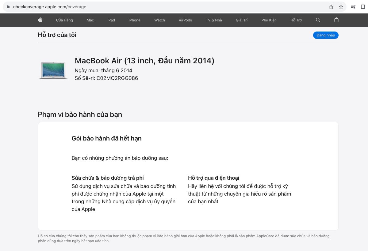 ​  Cách xác định kiểu máy và năam phát hành của MacBook