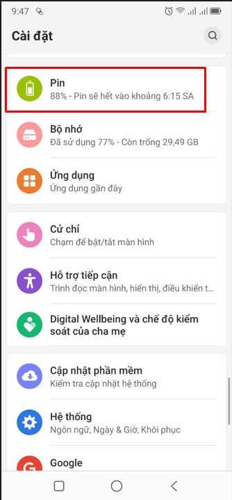 Cách tăng thời gian sử dụng pin trên điện thoại Android